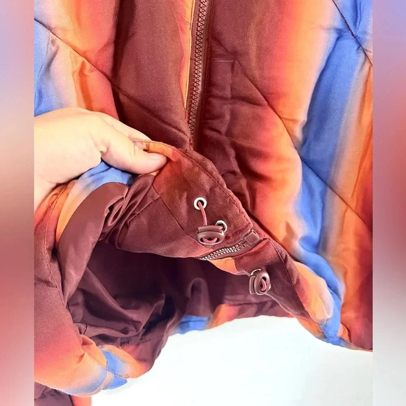 Find Me Now Aurora Puffer Copper Gradient Zip- Up Boxy Tencel Jacket Size XL/XXL - Picture 6 of 16